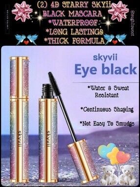 🆕️(2) 4D STARRY SKY BLACK MASCARA ~WATERPROOF LONG LASTING & THICK FORMULA